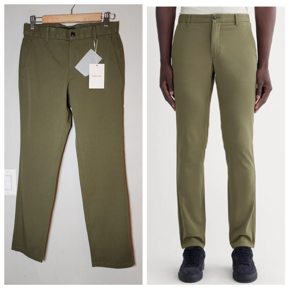NWT 30×30 Everlane Performance‎ Chinos Pants Uniform Olive Green SSize 30 Slim